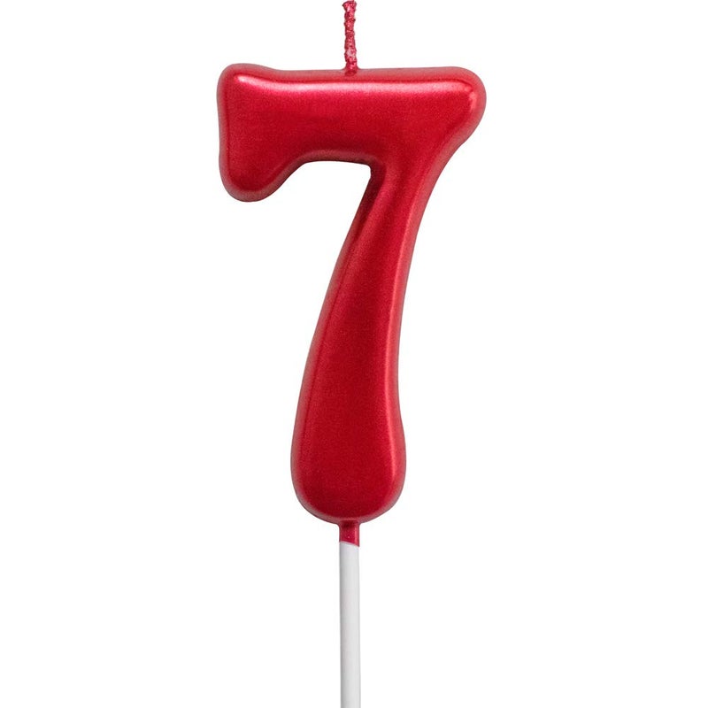 XNOVA Red Birthday Candles 7 Candle 7th Seven Years Cake Bady Roman Numberal Cool Number Candle No 70 71 72 73 74 75 76 77 78 79 - Image 1